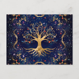 Colourful Tree of Life - Yggdrasil Postcard