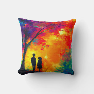 Colourful Tree of Love Cushion