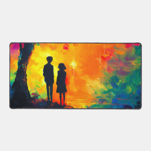 Colourful Tree of Love Desk Mat