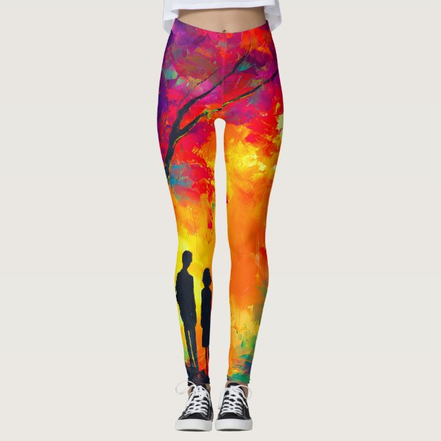 Colourful Tree of Love Leggings (Front)