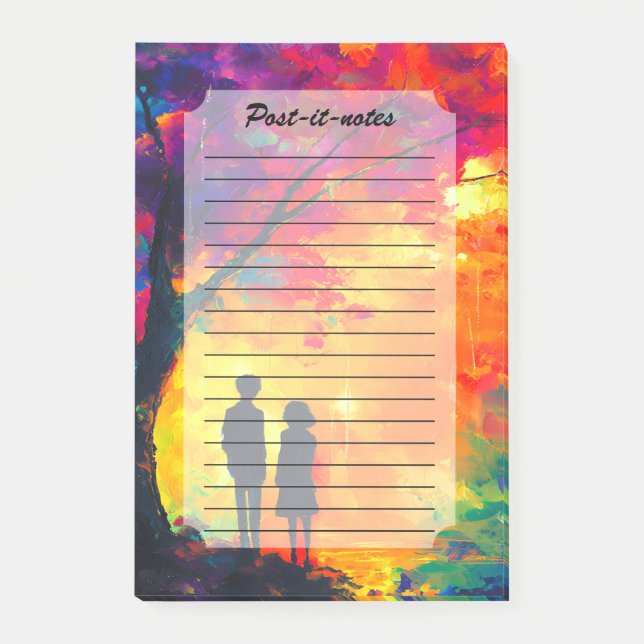 Colourful Tree of Love Post-it Notes (Front)