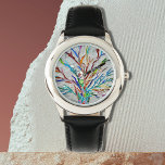 Colourful Tree Watch<br><div class="desc">This unique watch is decorated with a colourful mosaic tree design.
Original Mosaic © Michele Davies.</div>