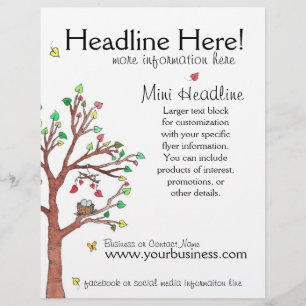 Colourful Tree with Bird Nest Flyer