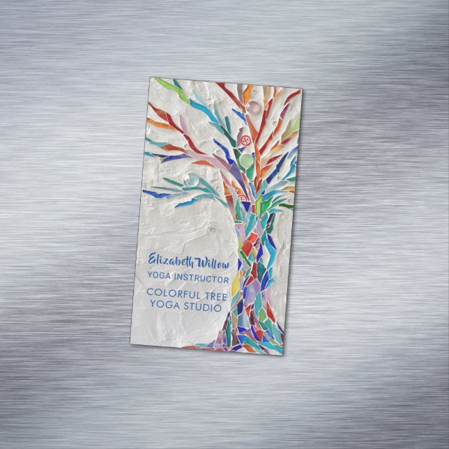 Colourful Tree Yoga Studio Magnetic Business Card (In Situ)