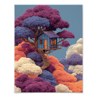 Colourful Treehouse Wall Art