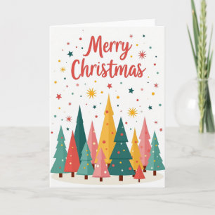 Colourful Trees Christmas Card