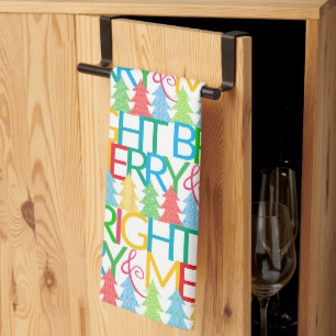 Colourful Trees Holiday Kitchen Towel