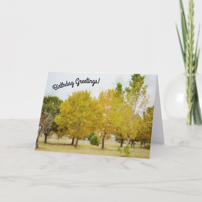 Colourful Trees Nature Art Birthday Card (Front)