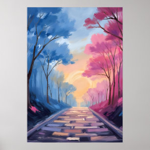 Colourful Trees Poster