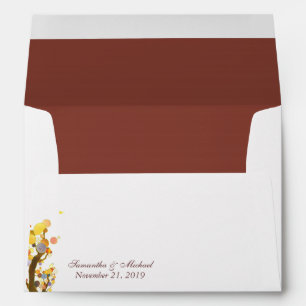 Colourful Trees Pre Addressed Wedding Envelopes