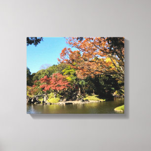 Colourful Trees Scenery at Japanese Garden Canvas Print