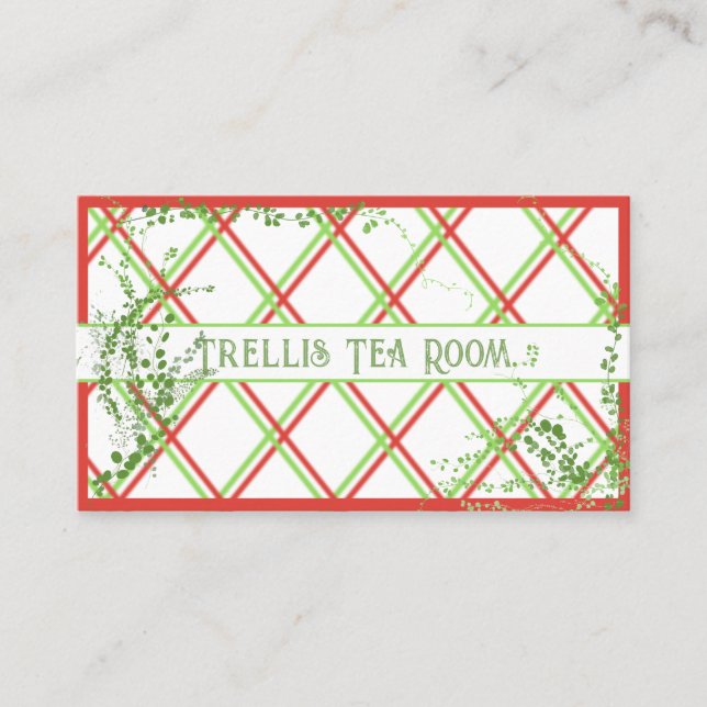 Colourful Trellis and Foliage Business Card (Front)