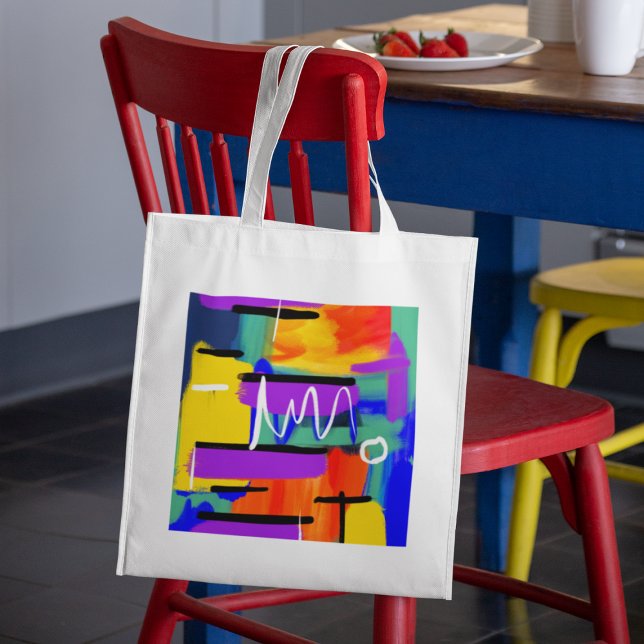 Colourful Trendy Abstract Artwork Teacher Gift  Tote Bag (Creator Uploaded)