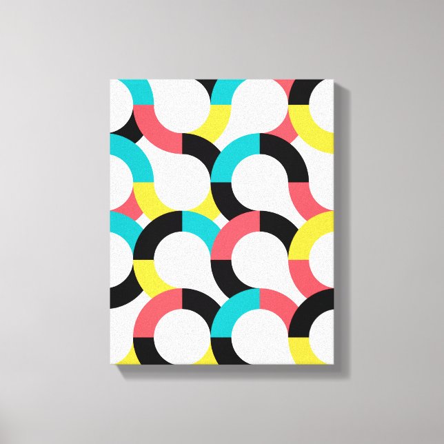 Colourful, trendy, cheerful, fun modern geometric canvas print (Front)