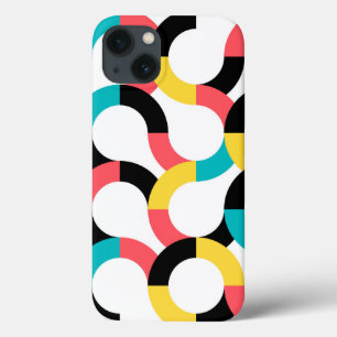 Colourful, trendy, cheerful, fun modern geometric iPhone 13 case