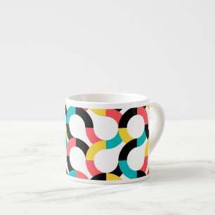 Colourful, trendy, cheerful, fun modern geometric espresso cup