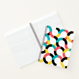 Colourful, trendy, cheerful, fun modern geometric notebook