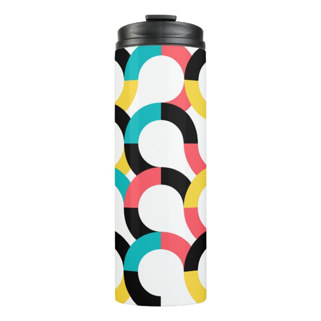 Colourful, trendy, cheerful, fun modern geometric thermal tumbler (Front)