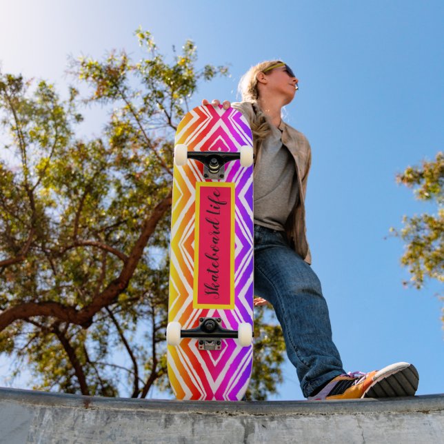  Colourful Trendy Geometric Skateboard (Outdoor 1)