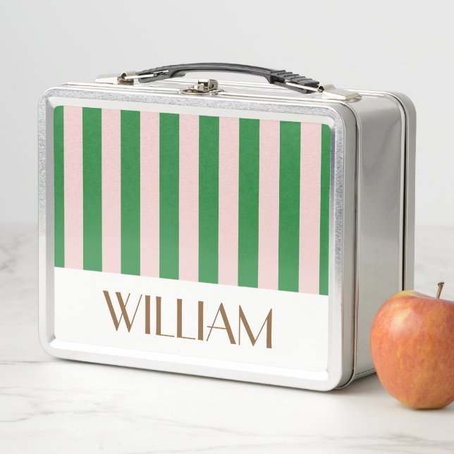Colourful trendy green Personalised gifts template Metal Lunch Box (In Situ)