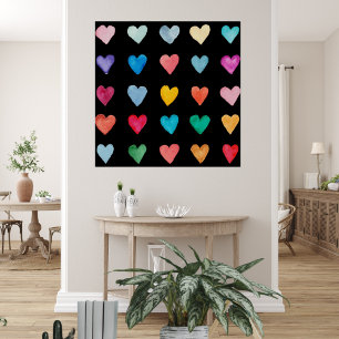 Colourful Trendy Modern Minimalist Heart Poster