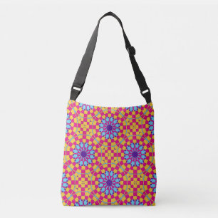 Colourful Trendy Modern Mosaic Geometric Pattern Crossbody Bag