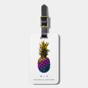 Colourful Trendy pineapple   Monogram Custom       Luggage Tag