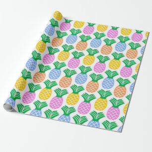 Colourful Trendy Pineapple Pattern Wrapping Paper