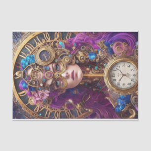 Colourful Trendy Steampunk Decoupage Tissue Paper