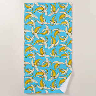 Colourful Trendy Tropical Banana Fruit Food Patter Beach Towel