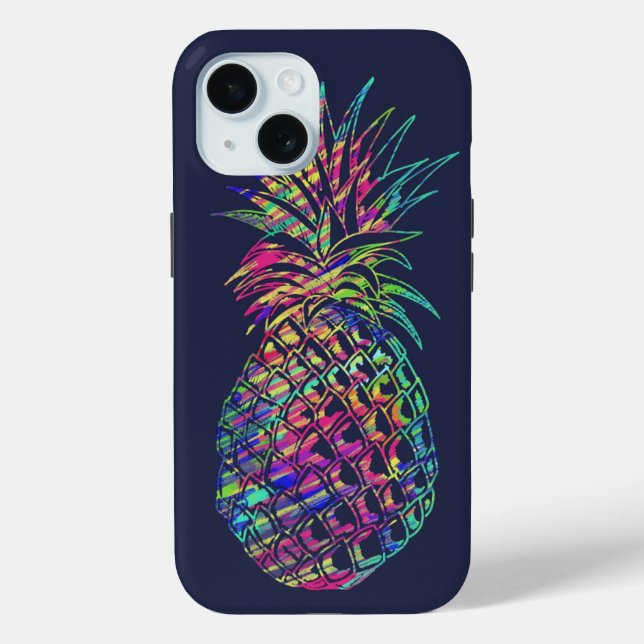 Colourful Trendy Tropical Pineapple Art Case-Mate iPhone Case (Back)