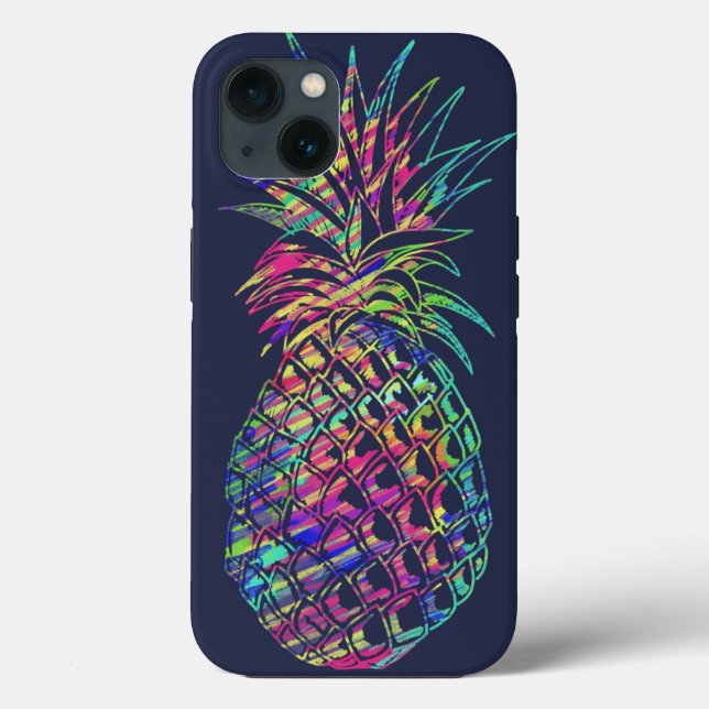 Colourful Trendy Tropical Pineapple Art Case-Mate iPhone Case (Back)