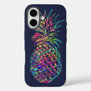 Colourful Trendy Tropical Pineapple Art iPhone 16 Case