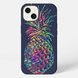 Colourful Trendy Tropical Pineapple Art iPhone 13 Case