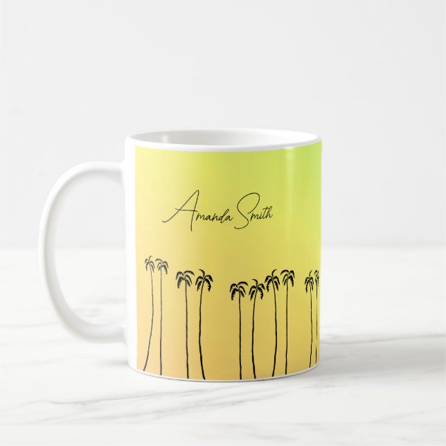 Colourful, Trendy Tropical Summer  Coffee Mug (Left)