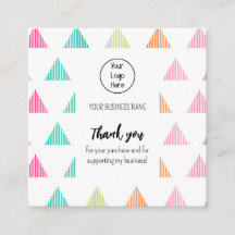 Colourful triangle business card review thank you
