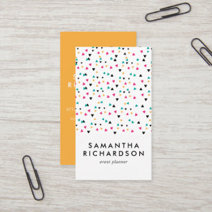 Colourful Triangle Confetti Pattern Business Card