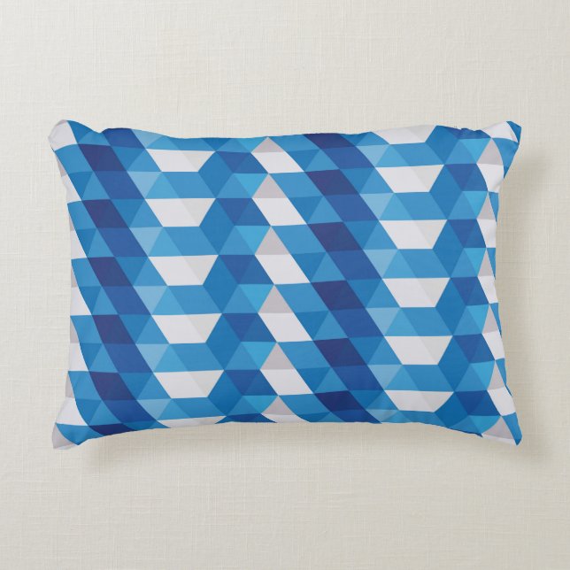 Colourful Triangle Geometric Pattern Decorative Cushion (Front)