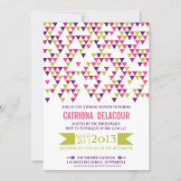 Colourful Triangle Pattern Bridal Shower Invitatio