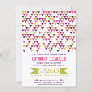 Colourful Triangle Pattern Bridal Shower Invitatio Invitation