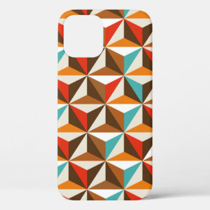 Colourful triangle tiles seamless vintage pattern. iPhone 12 case
