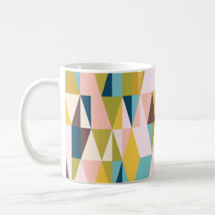 Colourful triangle tiles, vintage background. coffee mug