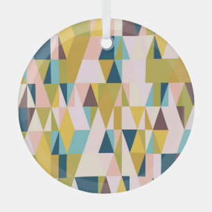 Colourful triangle tiles, vintage background. glass tree decoration