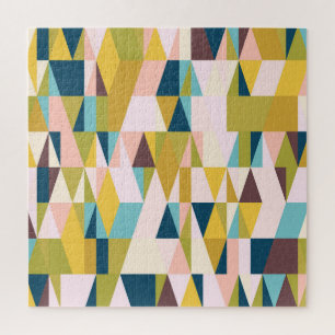 Colourful triangle tiles, vintage background. jigsaw puzzle