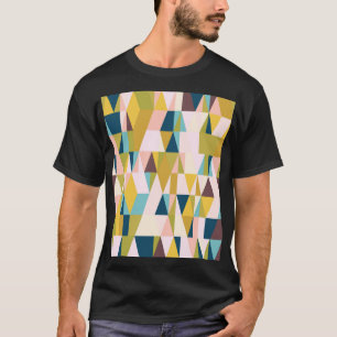Colourful triangle tiles, vintage background. T-Shirt