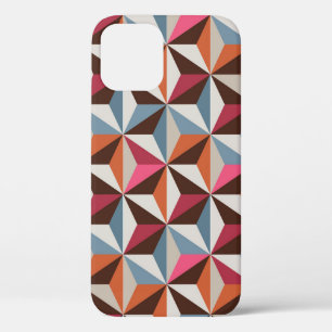 Colourful Triangle Tiles: Vintage Mosaic iPhone 12 Case