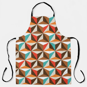 Colourful Triangle Tiles Vintage Pattern Apron