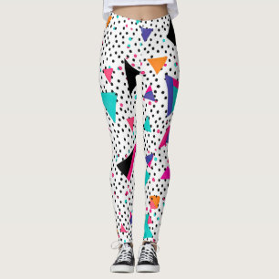 Colourful triangles 80s style leggings