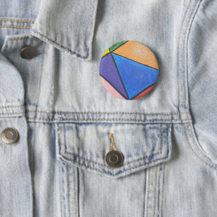 Colourful Triangles Abstract Art 6 Cm Round Badge