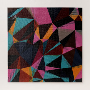 Colourful Triangles Abstract Geometric Background. Jigsaw Puzzle